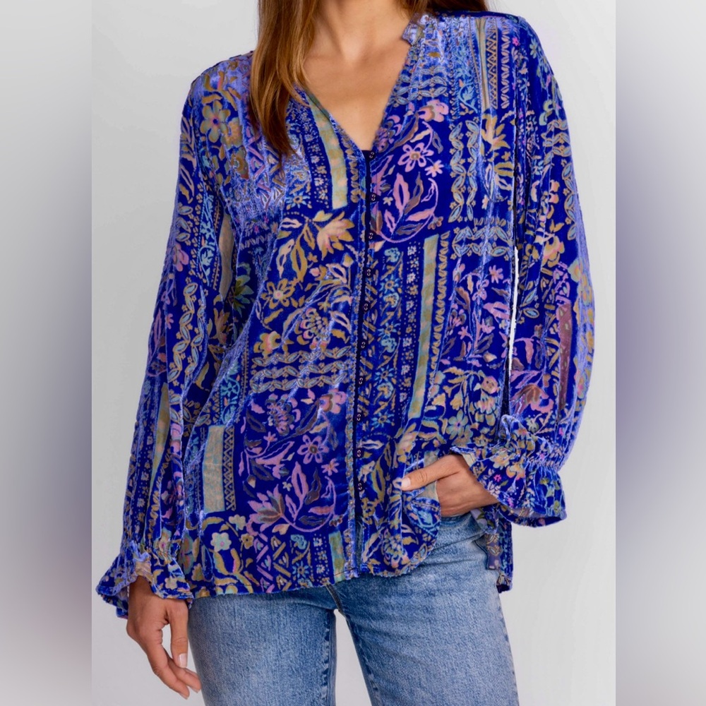 Johnny Was Joasie Burnout Blouse